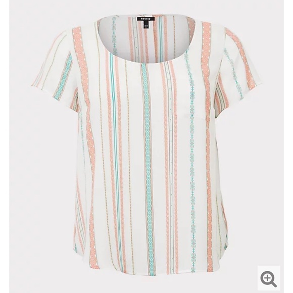 ✨torrid stripe georgette button-back blouse✨ - Picture 4 of 9